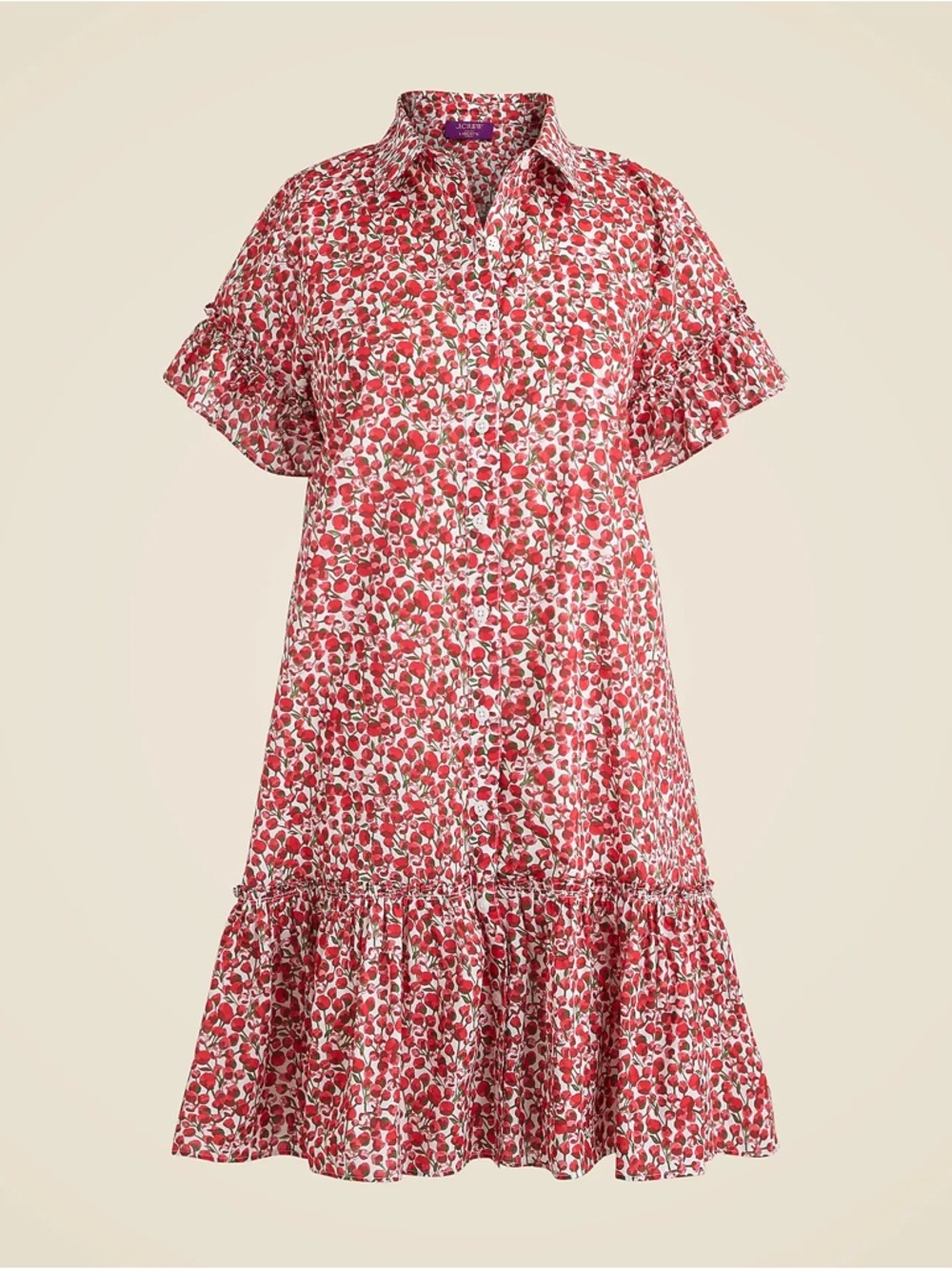 J Crew Liberty of London Amelia Mini Floral Shirt Dress Eliza’s Red Size XXL